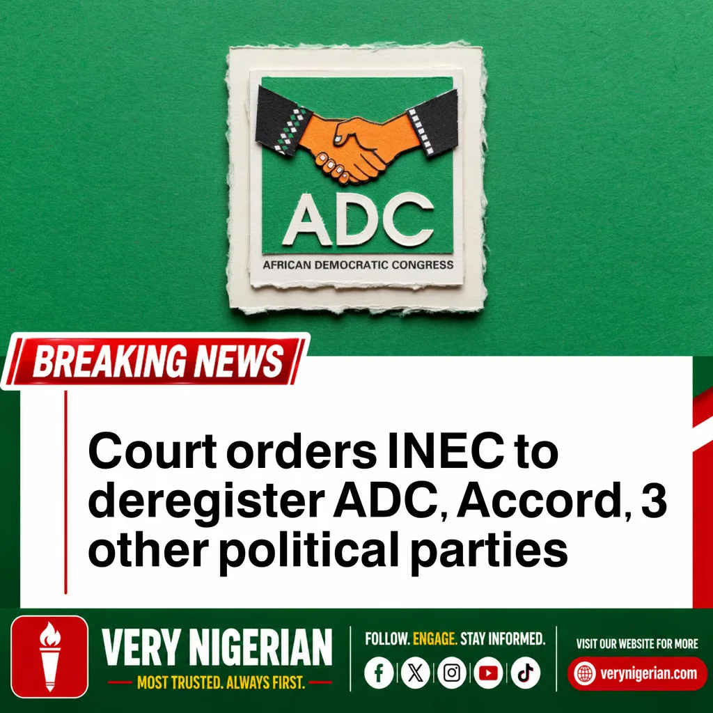 COURT ORDERS INEC TO DEREGISTER ADC, ACCORD THREE OTHER POLITICAL PARTIES